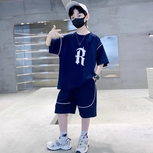 韩国AS品牌正品男童短袖套装2024新款夏季韩版帅气中大童炸街时髦