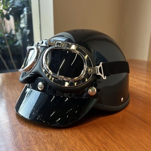 复古电动车3C认证头盔超酷创意男女情侣新款国标半盔夏季护目镜潮