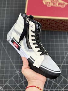 万斯男女鞋Sk8-Hi Cap LX 解构主义高帮帆布板鞋