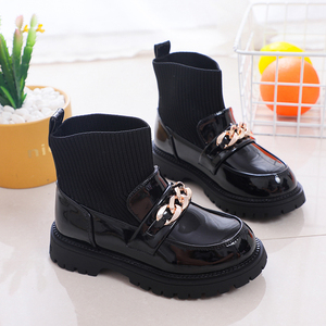 童鞋女童马丁靴秋冬款新款黑色中小学生表演皮鞋女孩裤子靴9人付款79