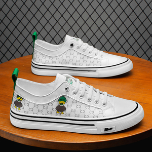 酷奇旗舰店正品帆布鞋小白鞋夏季透气男士休闲布鞋懒人一脚蹬板鞋