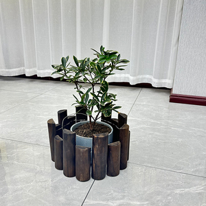 木桩栅栏花圃围栏公园树木草坪围挡户外防腐实木半圆花园篱笆护栏