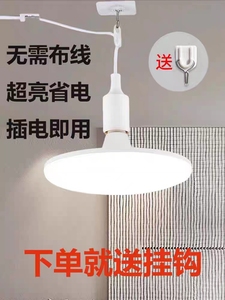 LED灯泡家用简易吸顶灯插头开关线超亮节能护眼灯悬挂式家用吊灯