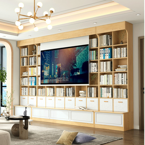 定制书架实木整墙一面墙图书馆组合隔断尺寸定做客厅满墙书柜一体