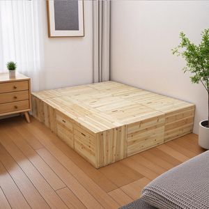 木箱拼床实木床加宽拼接床板式床榻榻米飘窗地台柜组合定制收纳箱