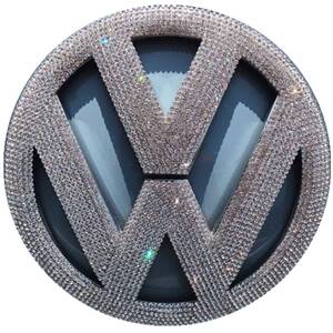 适用于大众车标镶钻途观l高尔夫凌度朗逸r速腾polo改装饰车贴钻石