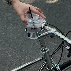 复古自行车水杯架通用免打孔山地车电动车杯托车把水壶支架折叠车