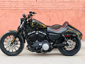 进口哈雷883巡航越野偏三轮改装大地鹰王400边三轮复古太子摩托车