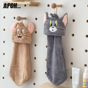 华纳正版AFGH猫和老鼠洗脸巾TOM可收纳毛巾JERRY擦手巾可挂式吸水