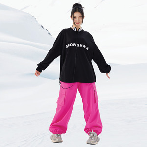 SNOWSHARK 3L玫红滑雪裤加绒加厚防水防风保暖男女户外单双板宽松