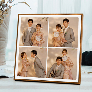 九宫格水晶摆台相框洗相片制做成框组合照片宝宝儿童情侣婚纱挂墙