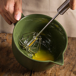 搅拌碗陶瓷打蛋碗量杯带手柄碗导流碗家用烘焙尖嘴引流碗