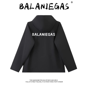 Balaniegas   B家23FW秋冬男女同款后背字母印花连帽夹克风衣外套