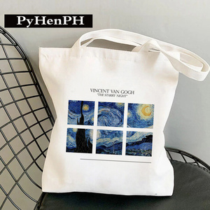 Van Gogh Canvas Tote Bag 复古文艺梵高周边学生大容量帆布包