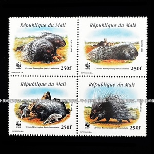 马里邮票 1998年 WWF濒危动物豪猪 4全