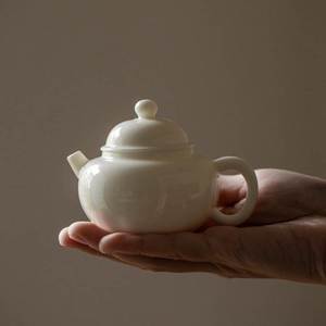 茶艺世家羊脂玉白瓷茶壶家用陶瓷小茶壶泡茶器功夫茶具单壶