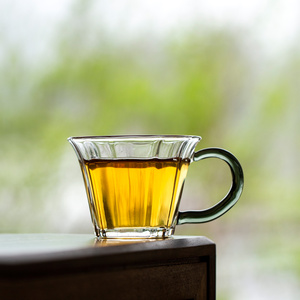觅己日式玻璃花瓣茶杯主人杯家用耐热水杯咖啡杯功夫茶具个人专用