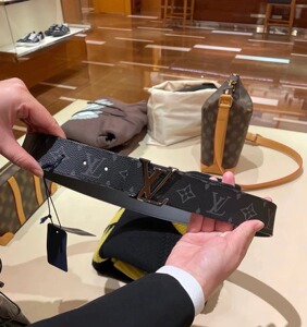 正品新款lv/路易威登皮带男士经典款黑色双面真皮高档商务裤腰带