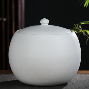 景德镇米缸陶瓷带盖10kg20斤装陶瓷米桶家用防虫防潮储米罐猪油罐