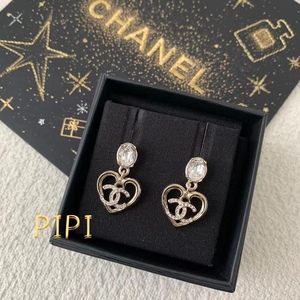 皮皮英国|chanel香奈儿23c早春度假钻钻镂空爱心耳环