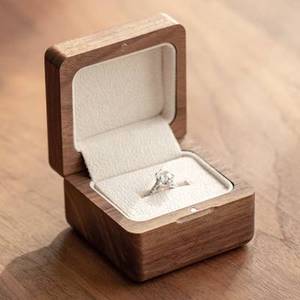 实木复古求婚戒指盒收纳盒高档婚礼钻戒盒情侣求婚对戒盒子仪式用