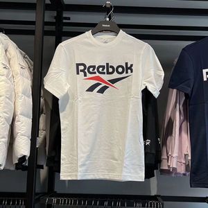 锐步Reebok男女夏季陈伟霆同款纯棉透气休闲短袖T恤宽松情侣短袖