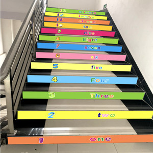 幼儿园室外室内台阶动植物系列楼梯励志标语贴纸学校教室布置装饰