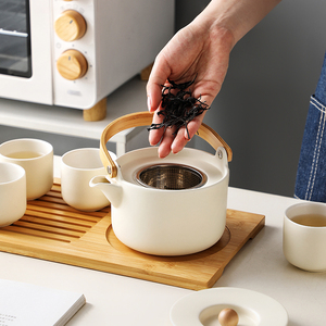 焖茶壶茶具泡茶家用套装陶瓷大容量提梁办公室日式养生茶水分离闷