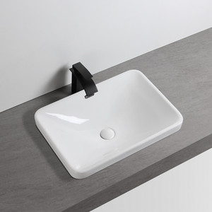 半埋入式台盆 陶瓷台中盆半嵌入式方形家用欧式 半嵌式洗脸盆东鹏