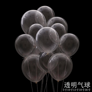 INS透明色 加厚普通乳胶圆形气球生日派对求婚表白店开业装饰布置