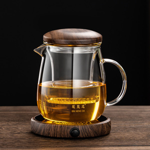 高硼硅玻璃泡茶杯透明过滤带盖水杯办公室花茶壶加厚防爆冲茶器小