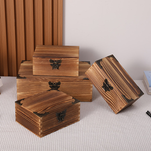 木盒收纳盒家用实木带锁复古盒子木箱子杂物储物箱木质小箱可定做