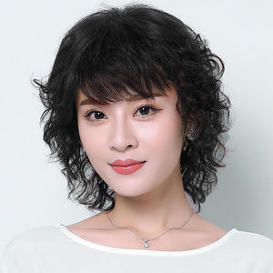 美蝶假发女真发假头发中老年女真发假发套卷发女士妈妈款假发套遮