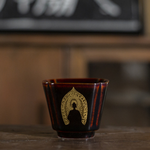 予水 黄丽君黑美人无相四方杯功夫茶具茶盏创意茶杯中式陶瓷高端