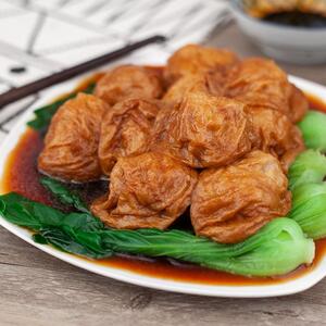 油面筋空心无锡特产面筋球塞肉清水油面筋泡天津麻辣烫火锅1斤