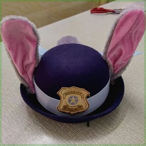 兔子警官帽子头饰cos衣服儿童成人迪士尼朱迪冬天尼克疯狂动物城