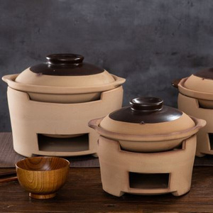 无釉老式砂锅商用木炭炉子陶土干烧沙煲小碳炉打边炉烧烤浅锅家用