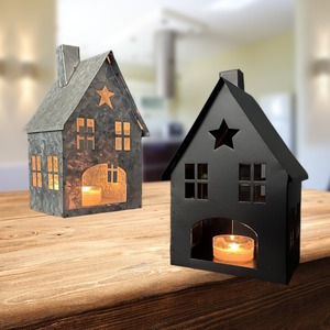 北欧镂空小房子烛台摆件工艺品创意铁艺小烛台桌面蜡烛台工厂