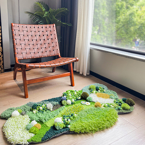 风派苔藓地毯diy材料包卧室客厅床边轻奢高级沙发网红绿色感毛绒