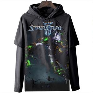 新款StarCraft 星际争霸 长袖T恤衣服3D数码印花休闲亚马逊速卖通