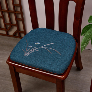 新中式红木餐椅坐垫实木餐桌马蹄形椅子垫餐厅茶楼椅子坐垫可定制