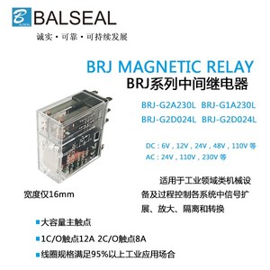 装英国BALSEA巴L塞尔原2组8A超窄型中间继电器BRJ-G2D024L