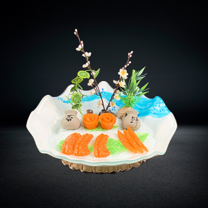 高端刺身盘冰盘三文鱼专用盘大号水果盘日式料理龙虾海鲜姿造摆盘