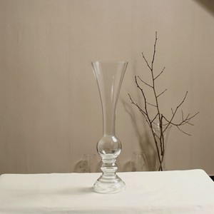 超大号喇叭口透明玻璃花瓶简约粘接酒店民宿仿真花花瓶婚庆路引批