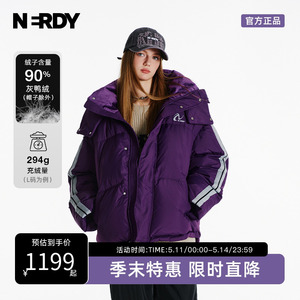 NERDY2023新款冬装保暖外套经典NY系列情侣装短款羽绒服宽松加厚