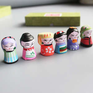 民间特色手工工艺品 纯手绘小泥人泥塑一套 少数民族 出国小礼品