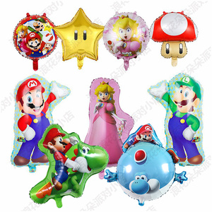 马里奥气球超级玛丽路易蘑菇桃花公主铝膜气球儿童生日摆摊玩具