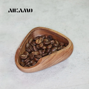 Aiakmo咖啡秤豆盘量豆碗茶叶茶则称重手冲意式咖啡豆碟胡桃木容器