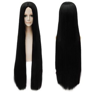 动漫COS假发男女古装影视造型1米100cm超长女长发直发黑色全发套