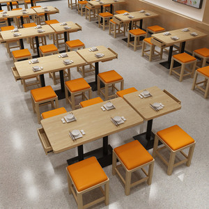 奶茶汉堡甜品店板式卡座沙发咖啡清吧小吃饭店餐饮店商用桌椅组合